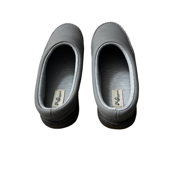 MY SLIPPERS from My Pillow Leather Gray Mule Slippers Size 9 - Picture 6 of 10
